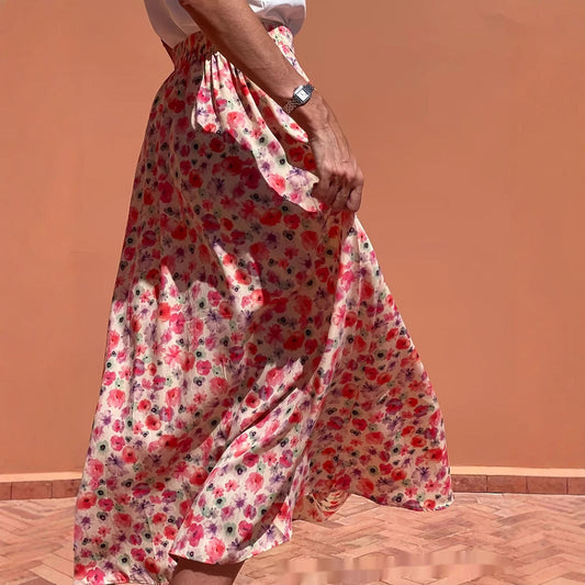 Jupe maxi élégante à fleurs Amélie Morin pour tous les jours