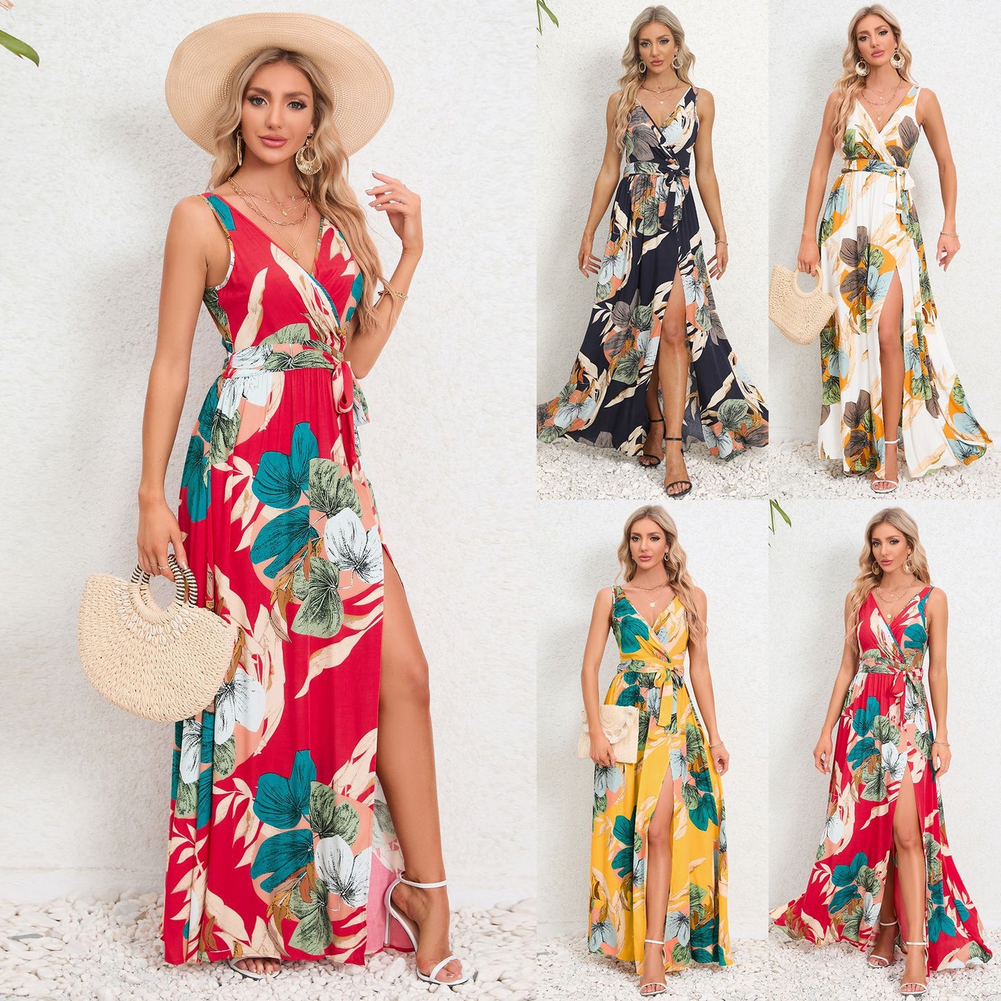 Floral V-Neck Maxi Dress by Elizabeth Ainsley