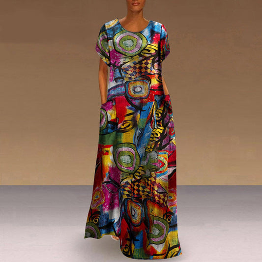 Robe maxi trapèze imprimée Amelie Morin