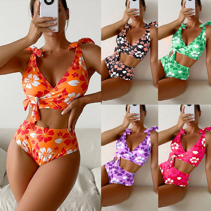 Floral High Waisted Bikini by Elizabeth Ainsley