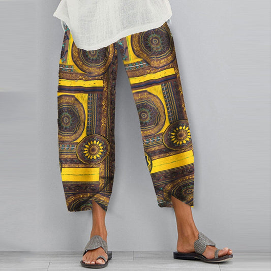 Pantalon décontracté élastique à imprimé bohème Amelie Morin