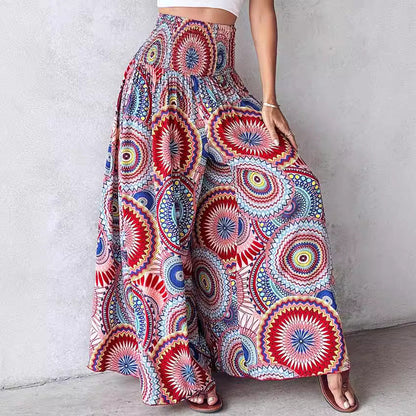 Pantalon large à imprimé floral rétro par Amélie Morin