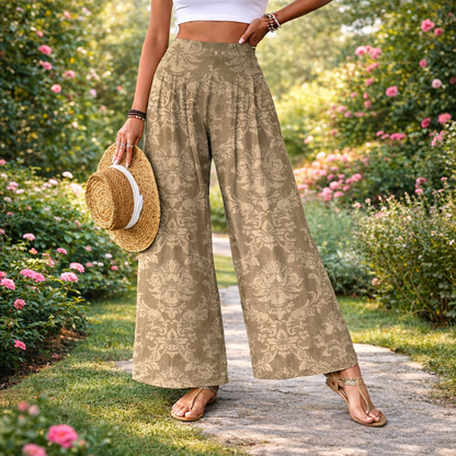 Pantalon taille haute fleuri élégant par Amélie Morin
