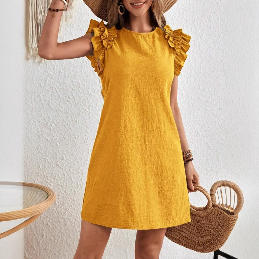 Robe d'été chic à manches à volants Amélie Morin