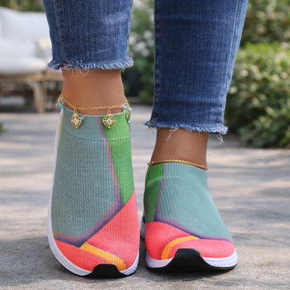 Baskets en maille colorblock par Amélie Morin