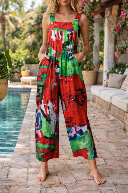 Combinaison à bretelles patchwork floral Amélie Morin