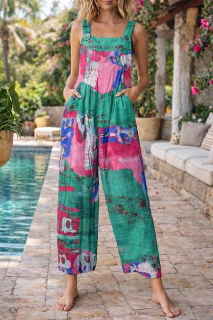 Combinaison à bretelles patchwork floral Amélie Morin