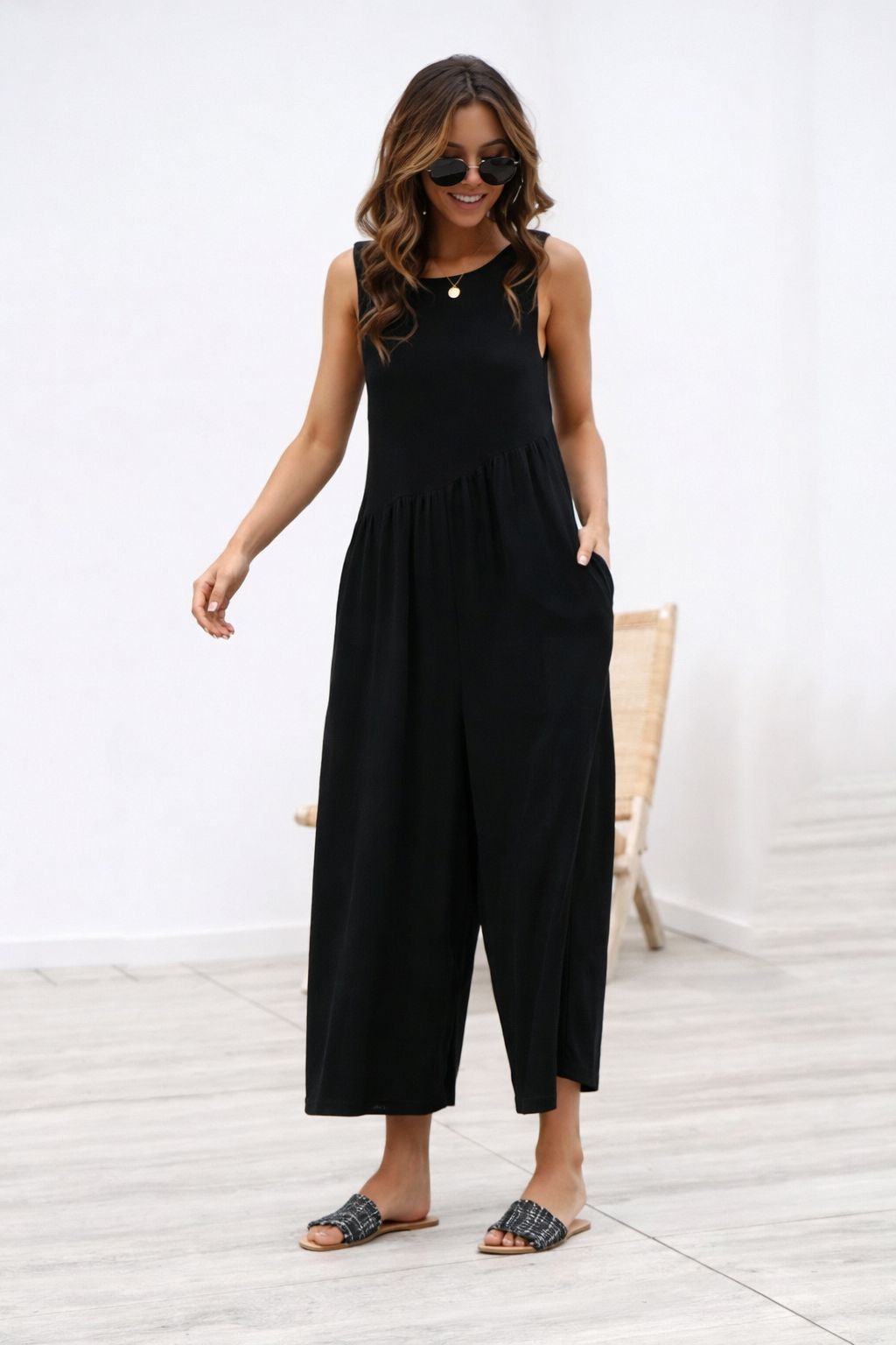 Combinaison-pantalon chic unie par Amélie Morin