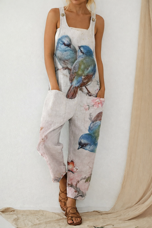 Combinaison pantalon ample à imprimé artistique Amelie Morin