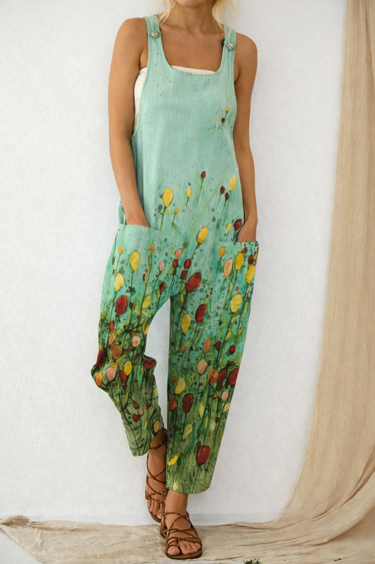 Combinaison pantalon ample à imprimé artistique Amelie Morin