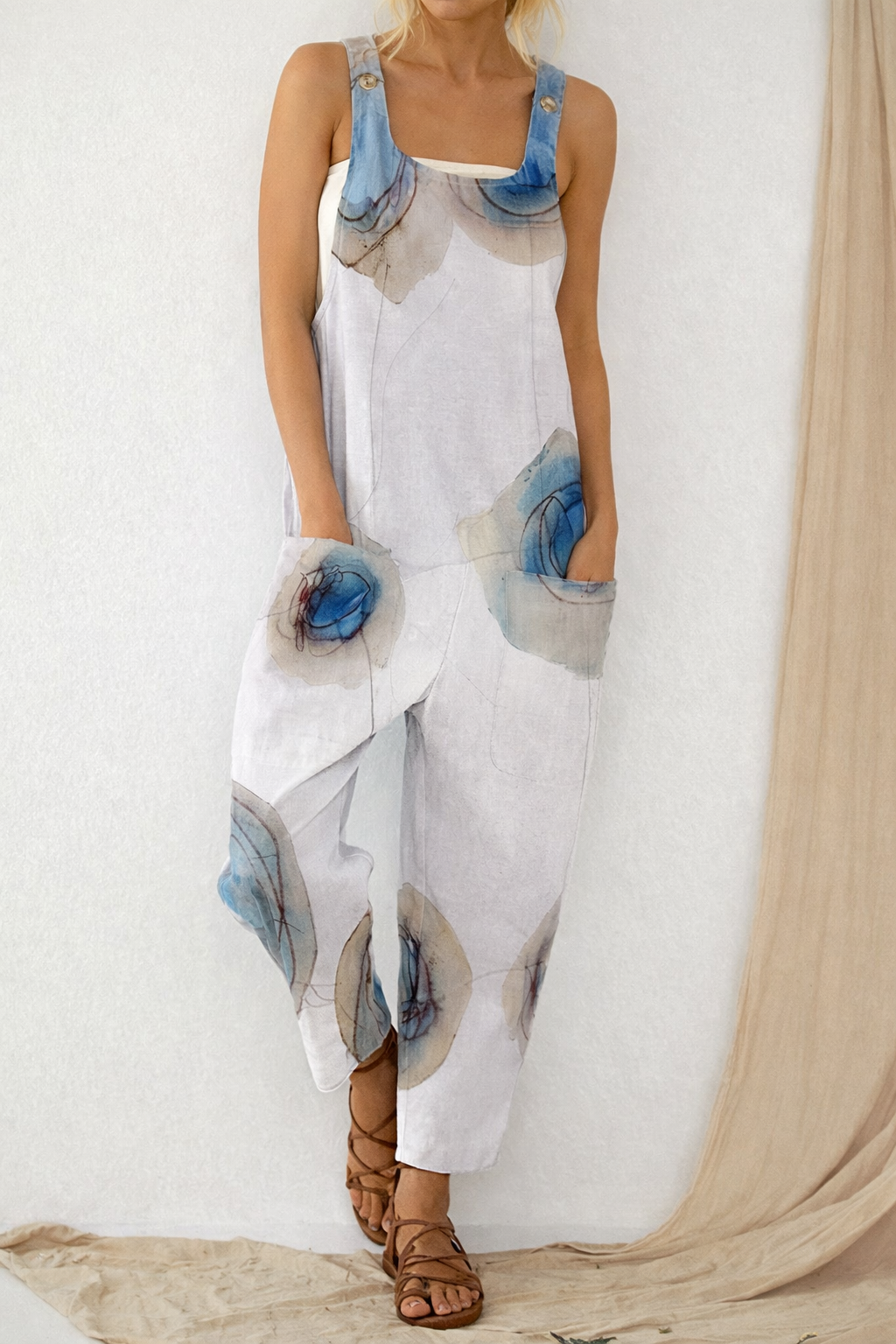 Combinaison pantalon ample à imprimé artistique Amelie Morin