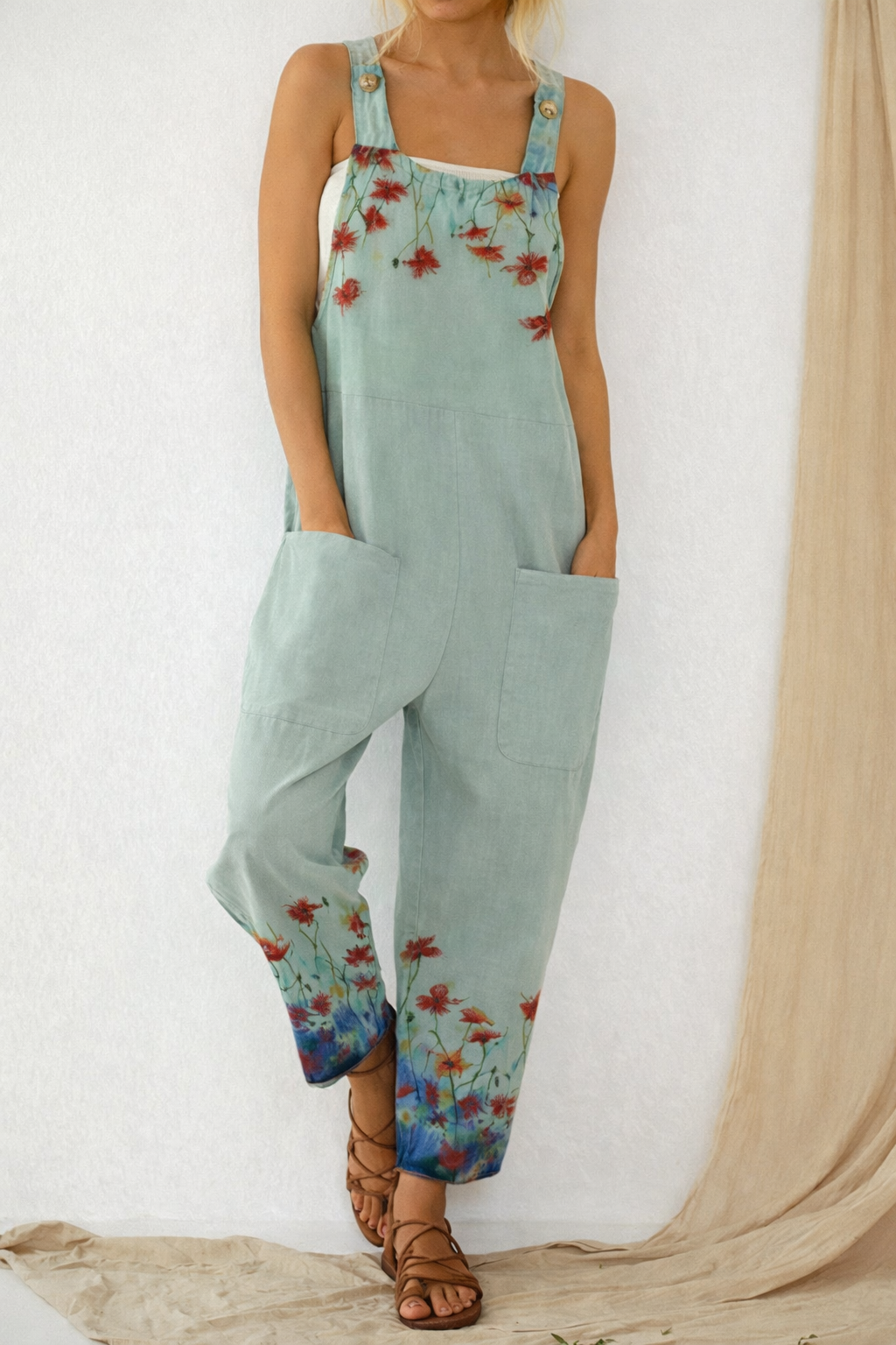 Combinaison pantalon ample à imprimé artistique Amelie Morin