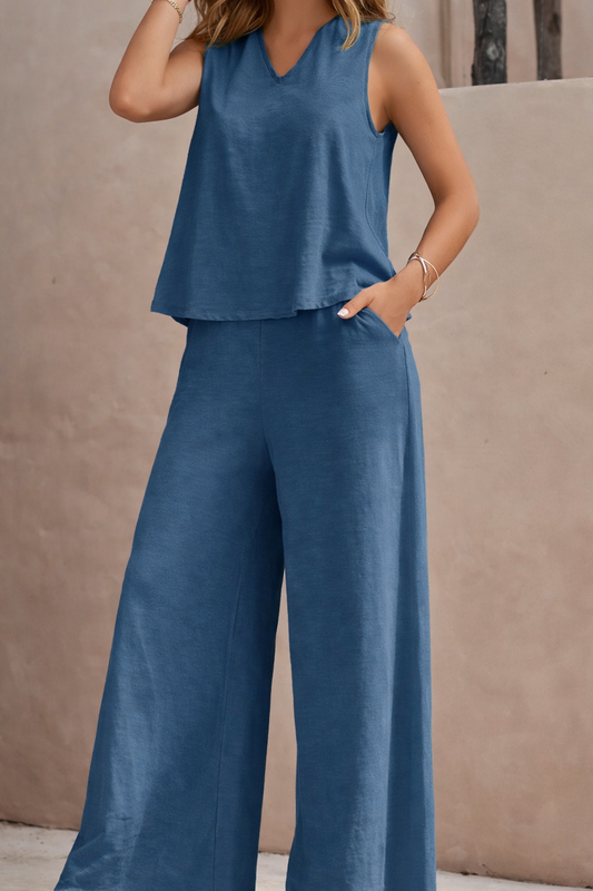 Ensemble pantalon large chic d'été Amélie Morin