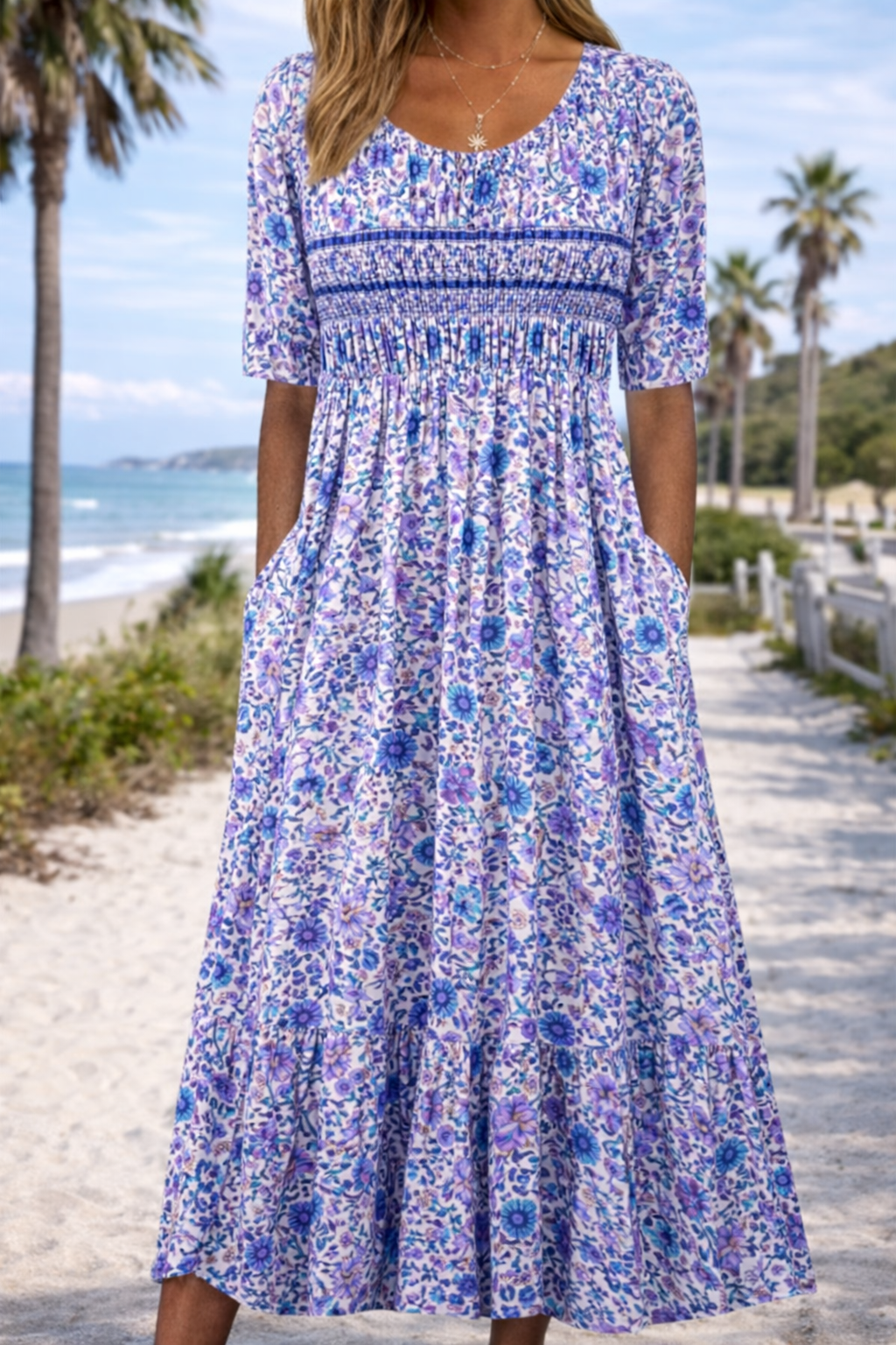Robe midi d'été bohème à fleurs Amélie Morin