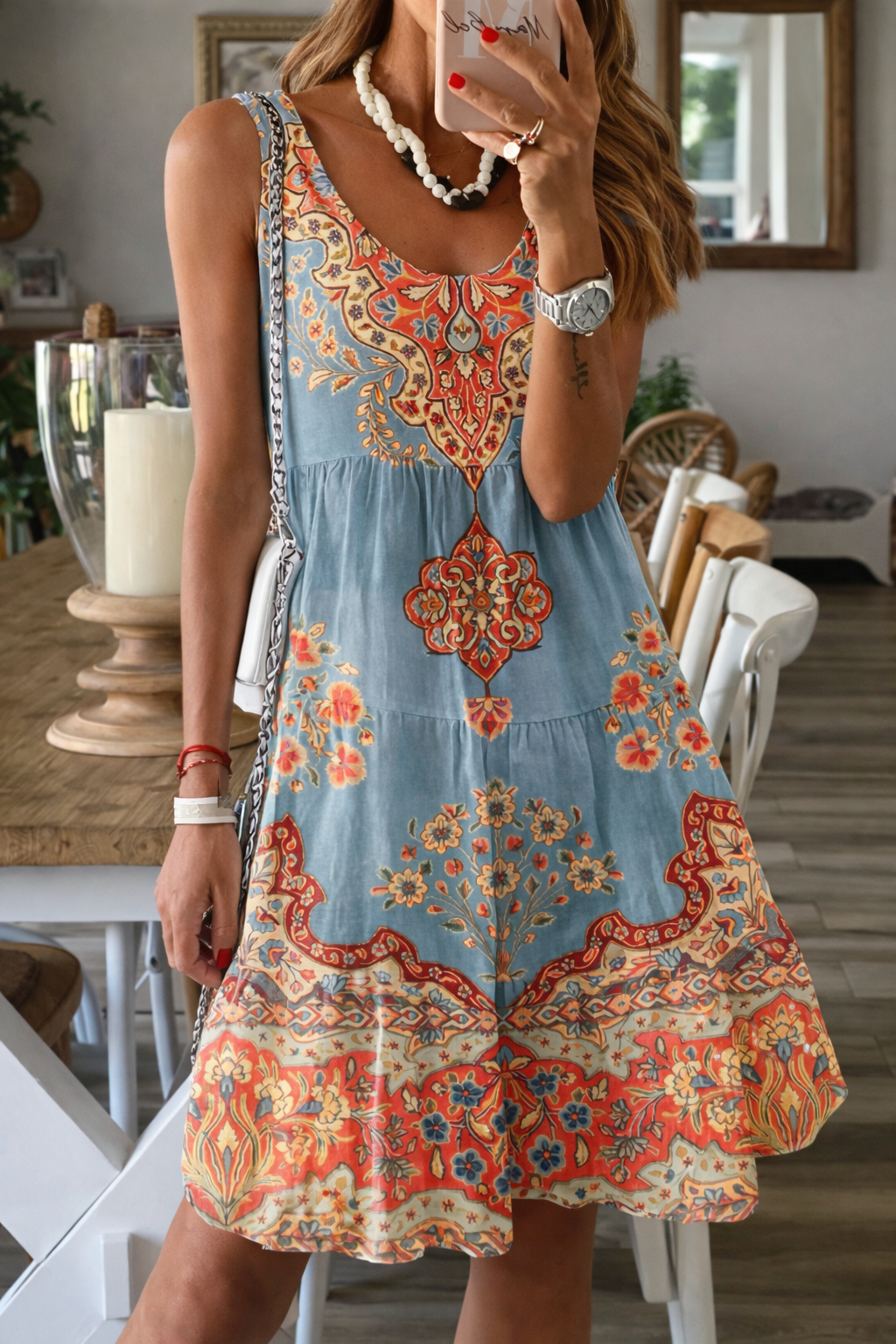 Robe d'été sans manches à imprimé floral Amélie Morin