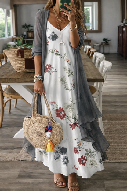 Robe d'été à bretelles fleuries Amélie Morin