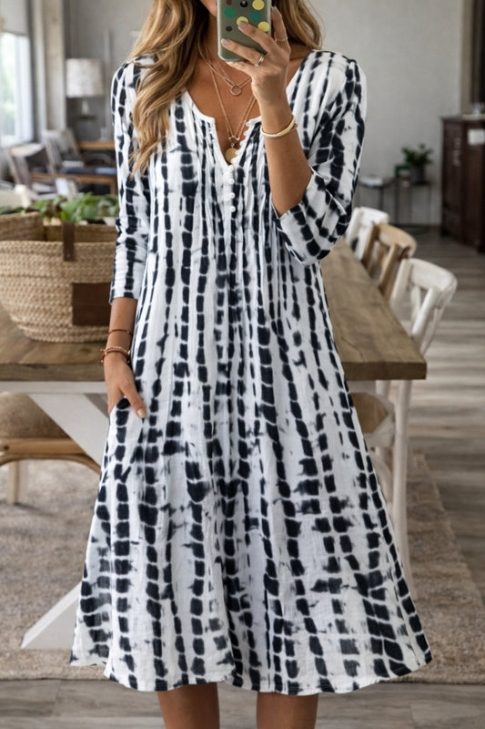 Robe midi chic trapèze Amelie Morin pour tous les jours