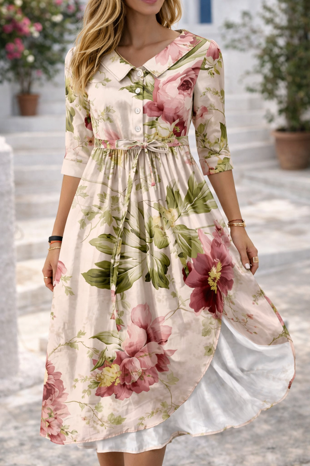 Robe d'été élégante à fleurs Amélie Morin