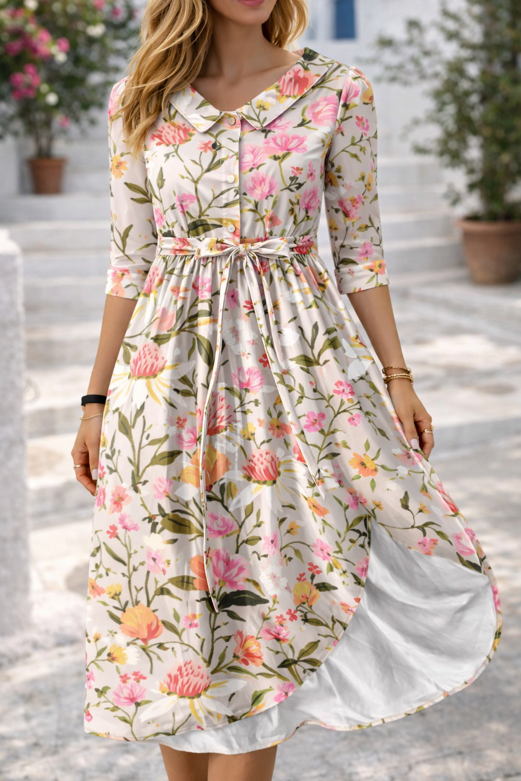 Robe d'été élégante à fleurs Amélie Morin