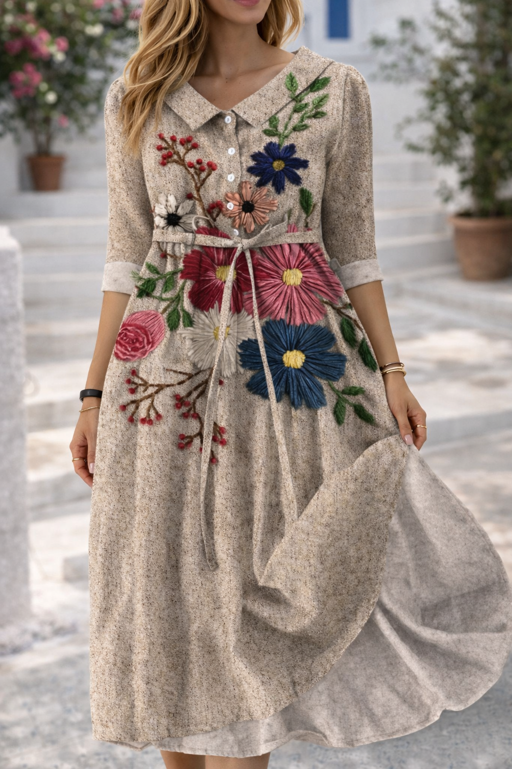 Robe d'été élégante à fleurs Amélie Morin