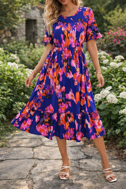 Robe d'été midi fleurie Amélie Morin