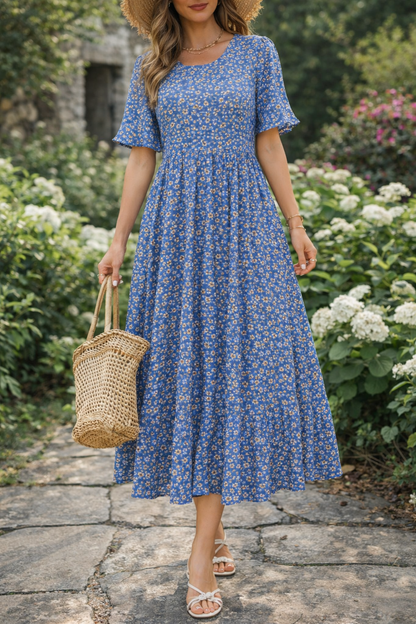Robe d'été midi fleurie Amélie Morin