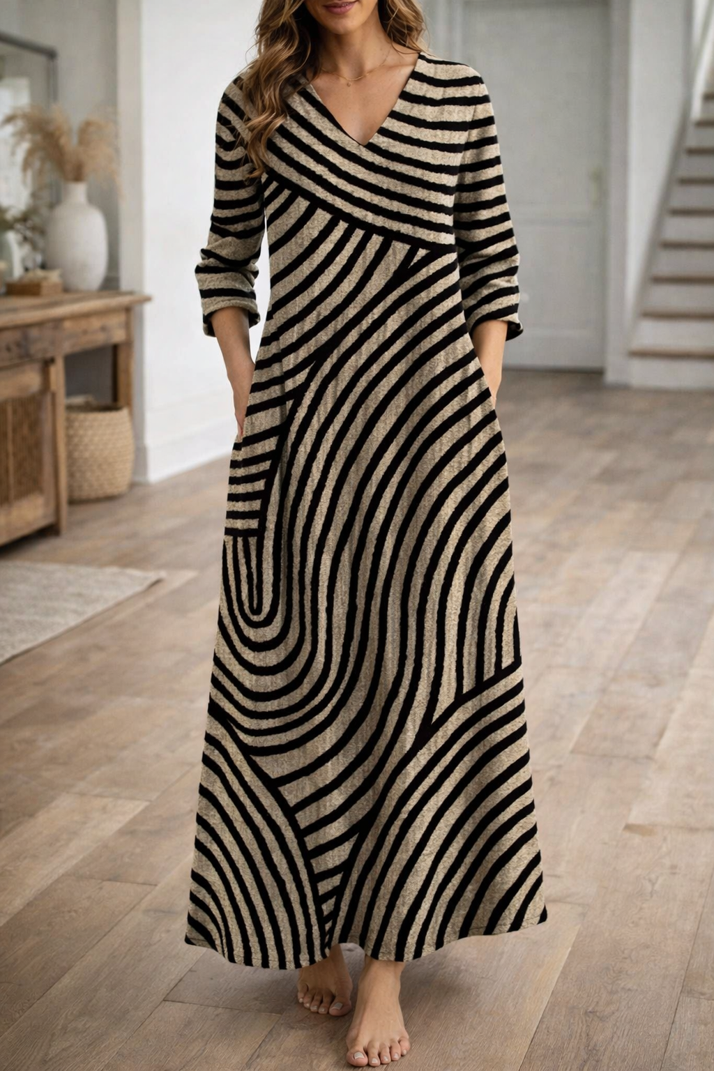 Robe longue d'été à rayures urbaines Amelie Morin