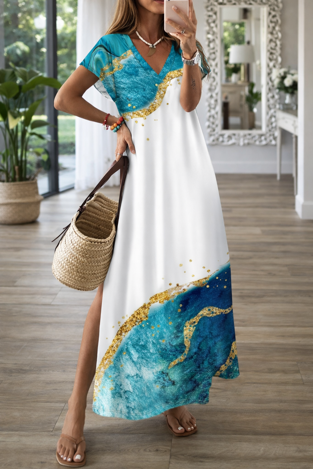 Robe midi élégante à imprimé 3D signée Amélie Morin