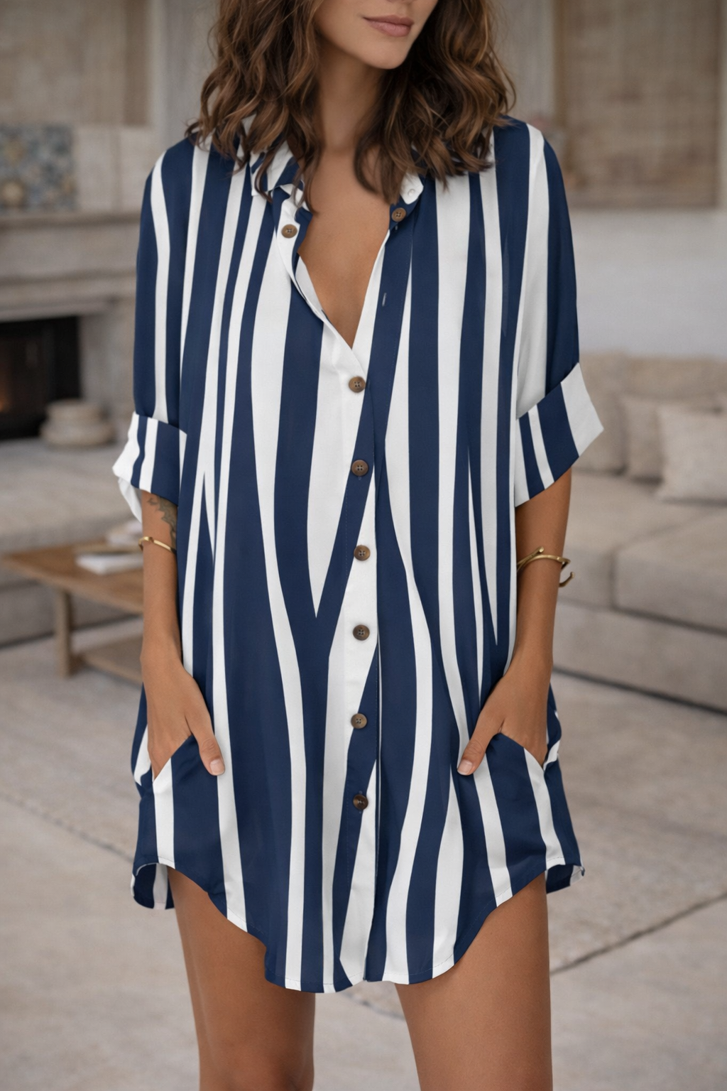 Robe-chemise imprimée tendance par Amélie Morin