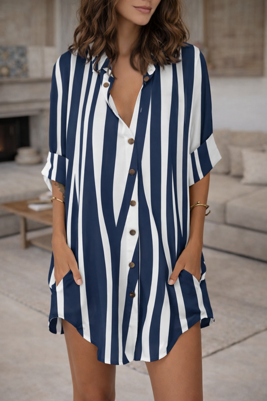 Robe-chemise imprimée tendance par Amélie Morin