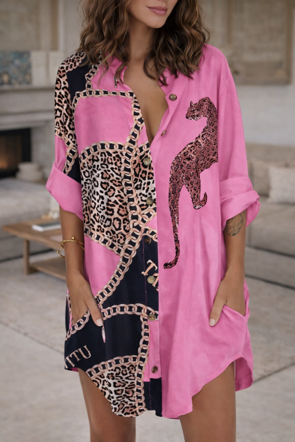 Robe-chemise imprimée tendance par Amélie Morin