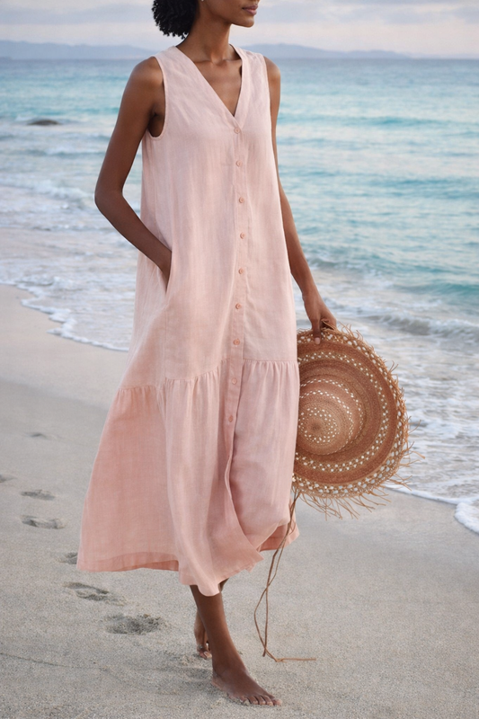Robe longue à bretelles en coton Amelie Morin, inspirée de Pinterest