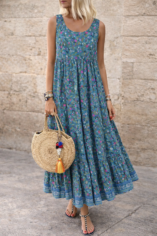 Robe maxi bohème à fleurs Amélie Morin Été