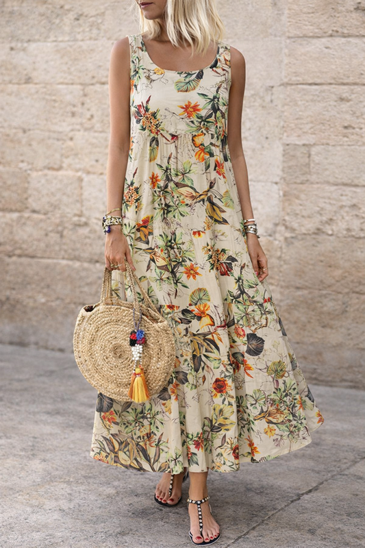 Robe maxi bohème à fleurs Amélie Morin Été