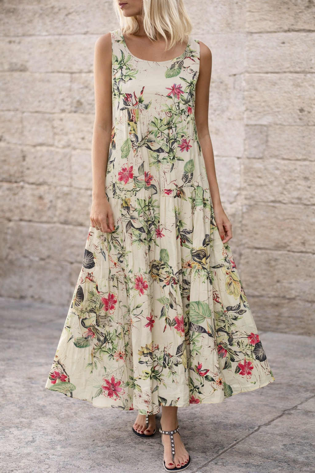 Robe maxi bohème à fleurs Amélie Morin Été