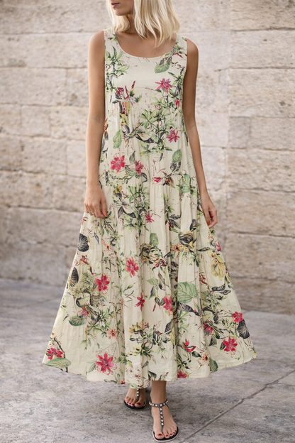 Robe maxi bohème à fleurs Amélie Morin Été