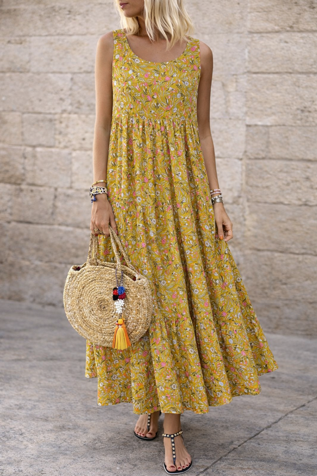 Robe maxi bohème à fleurs Amélie Morin Été