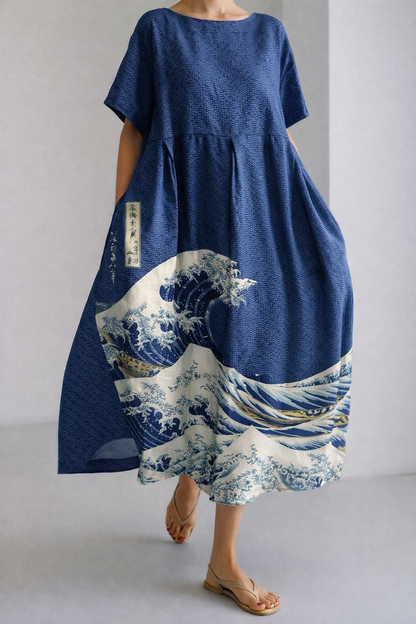 Robe midi d'été Amelie Morin à imprimé floral artistique