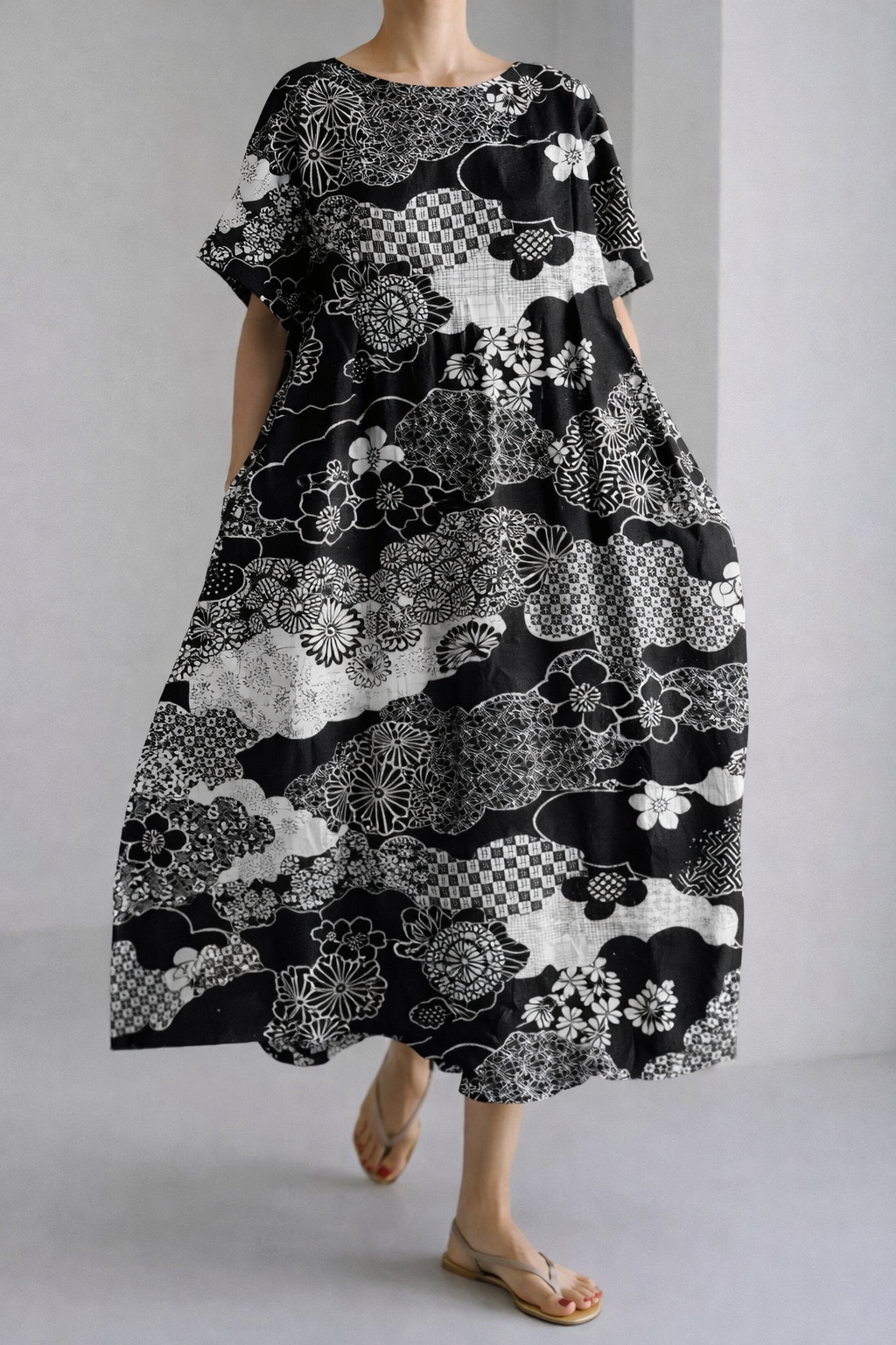 Robe midi d'été Amelie Morin à imprimé floral artistique