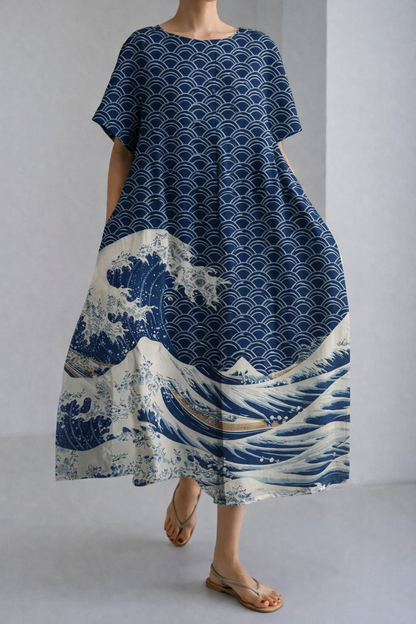 Robe midi d'été Amelie Morin à imprimé floral artistique