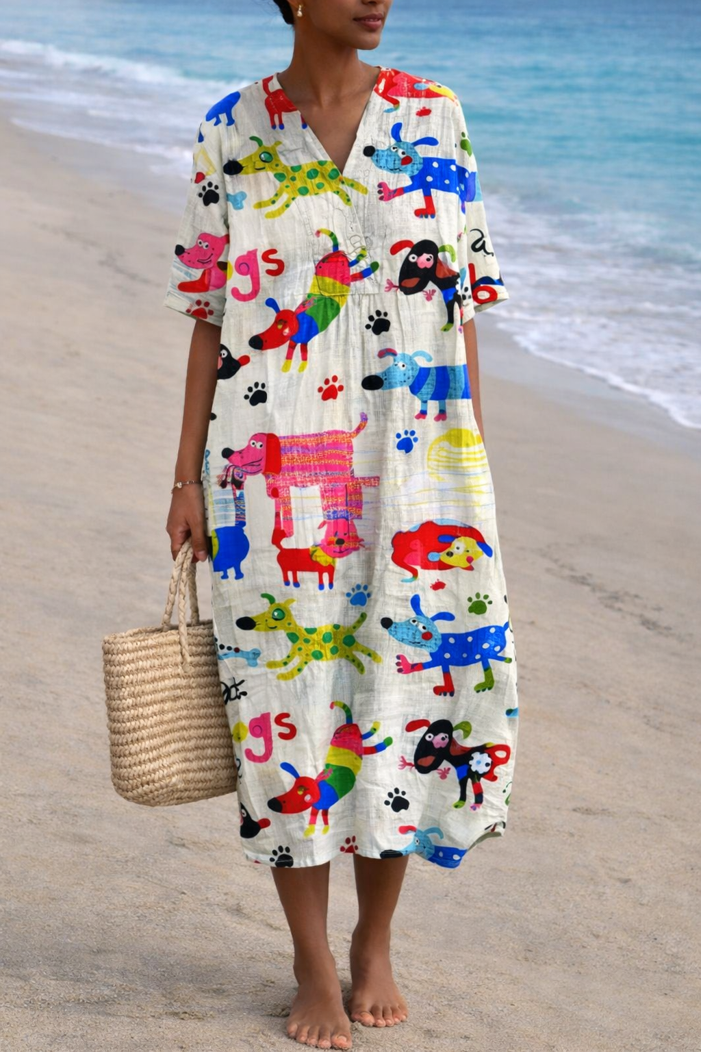 Robe d'été bohème fleurie Amelie Morin à col en V