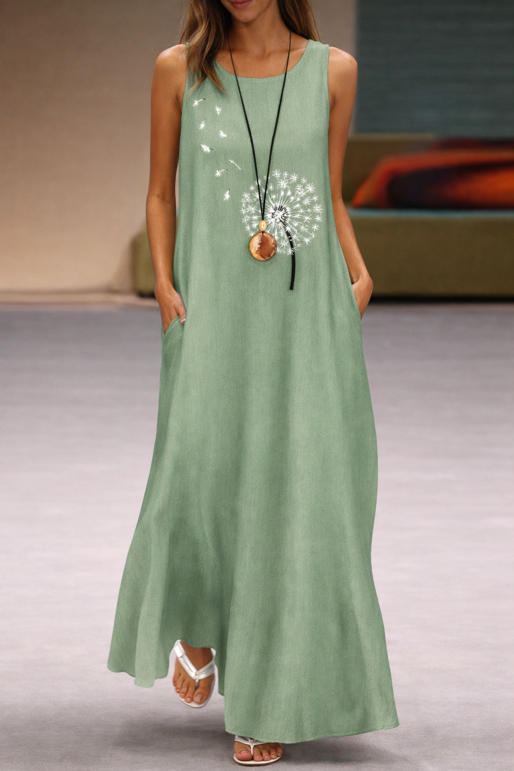 Robe à poches imprimée à fleurs style Amélie Morin