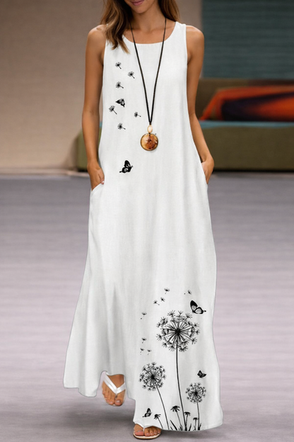 Robe à poches imprimée à fleurs style Amélie Morin