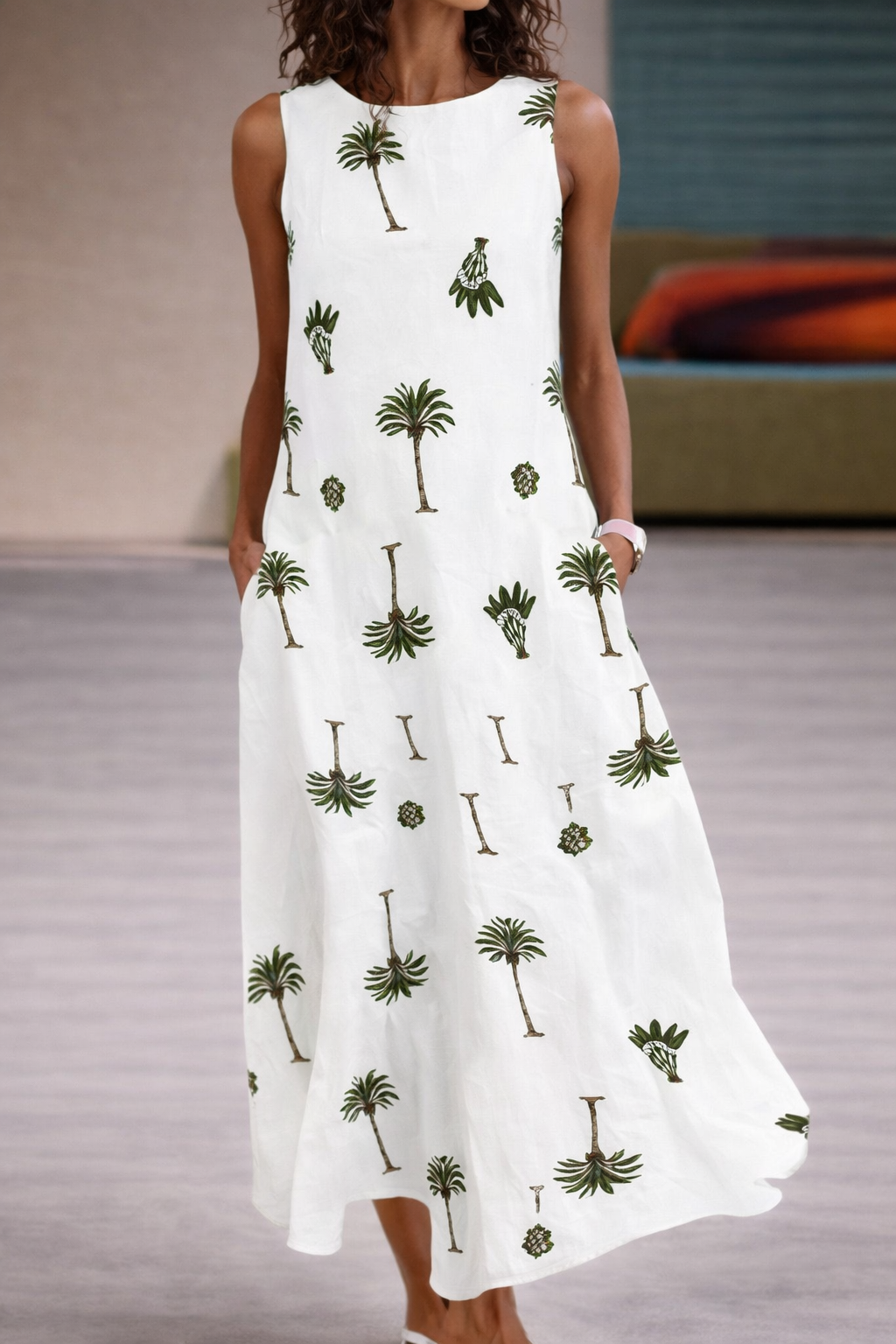 Robe à poches imprimée à fleurs style Amélie Morin