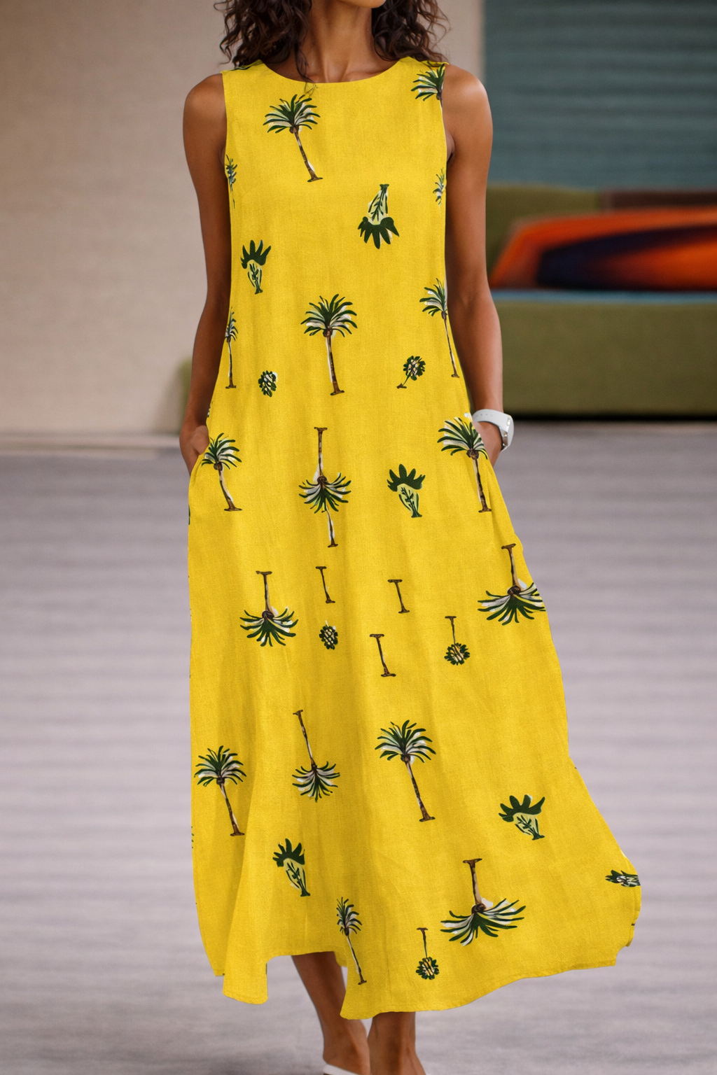 Robe à poches imprimée à fleurs style Amélie Morin