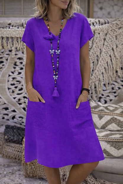 Robe midi chic à poches signée Amélie Morin