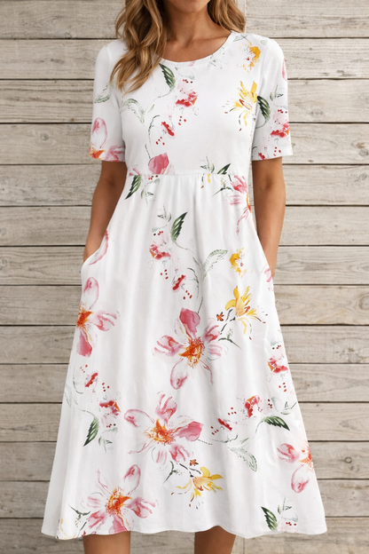 Robe d'été à imprimé floral Amelie Morin à col en V