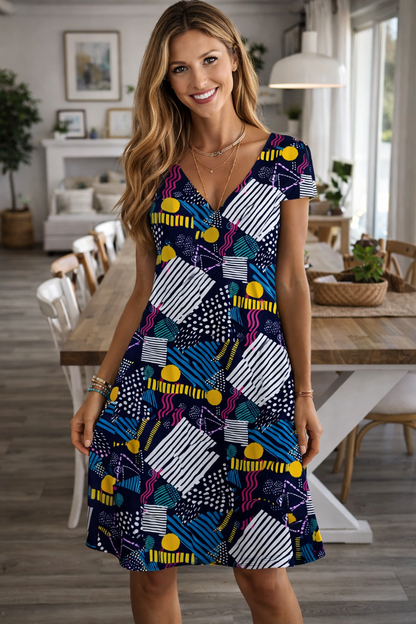 Robe d'été vibrante à col en V signée Amélie Morin