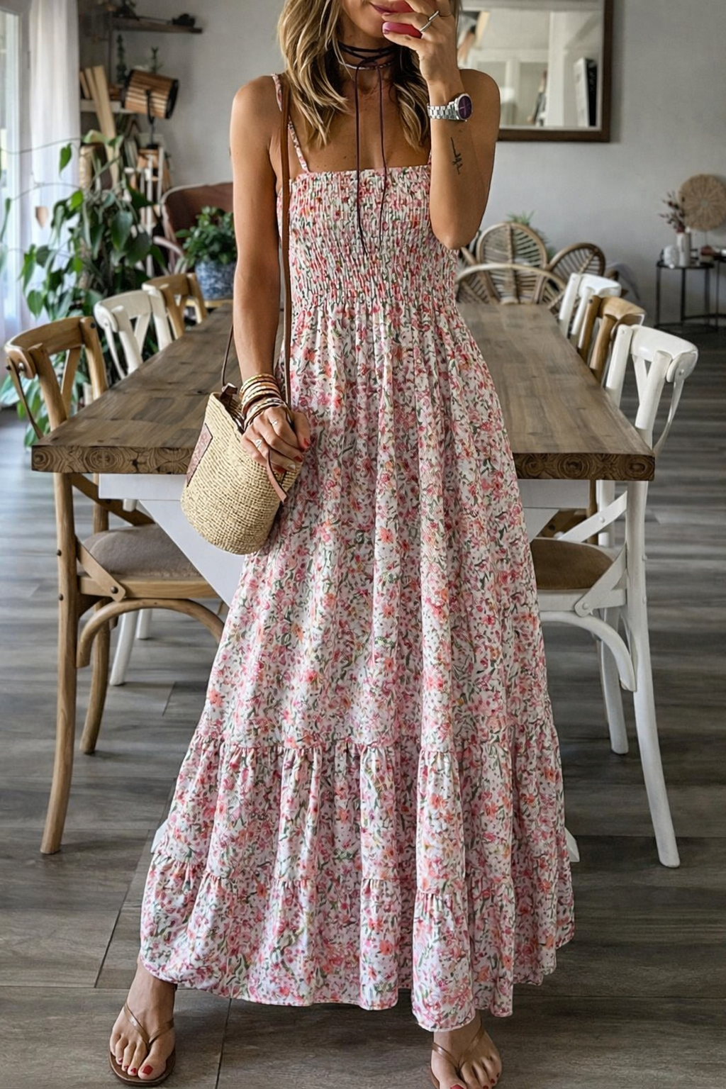 Robe trapèze en mousseline à fleurs Amélie Morin