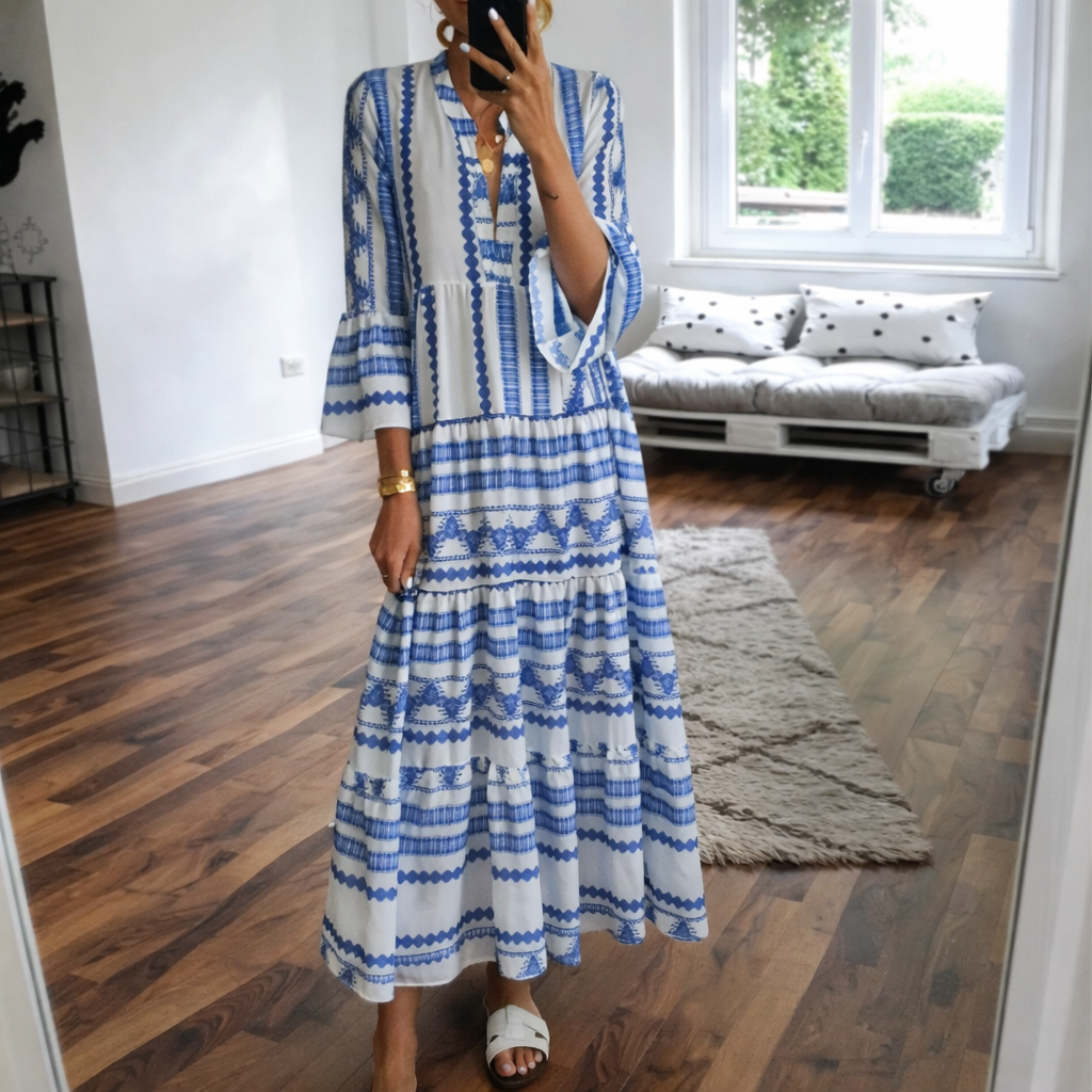 Robe maxi bohème géométrique Amélie Morin